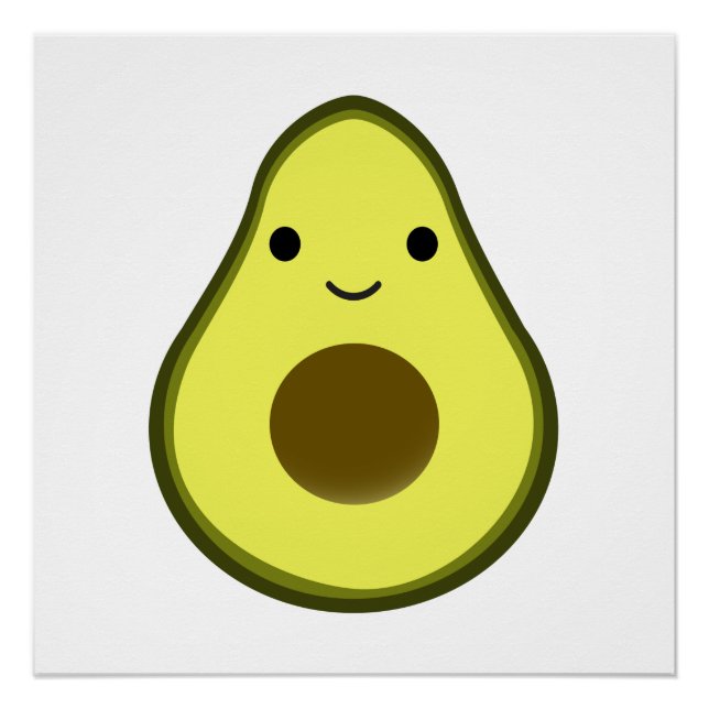 Cute Kawaii Avocado Poster (Front)