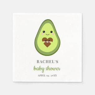 Cute Kawaii Avocado Pregnant Baby Shower Fiesta Napkins