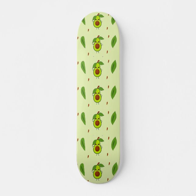 Cute kawaii avocado skateboard (Front)