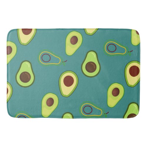 Cute Kawaii Avocado slice summer gradient Pattern Bath Mat