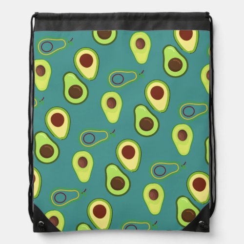 Cute Kawaii Avocado slice summer gradient Pattern Drawstring Bag