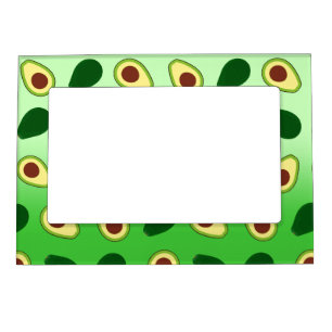 Cute Kawaii Avocado slice summer gradient Pattern Magnetic Frame