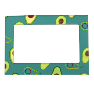 Cute Kawaii Avocado slice summer gradient Pattern Magnetic Frame