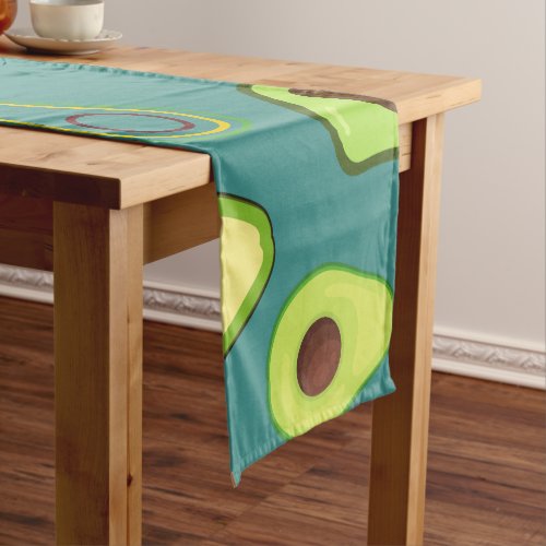 Cute Kawaii Avocado slice summer gradient Pattern Short Table Runner