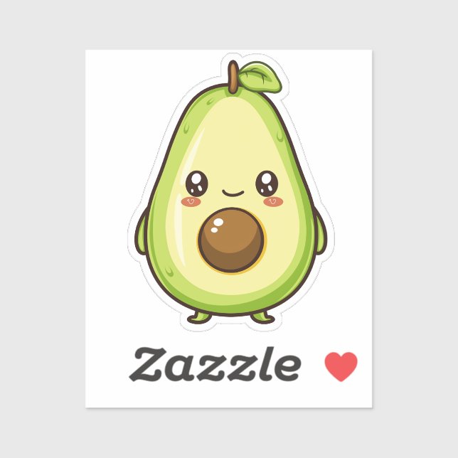 Cute Kawaii Avocado Sticker (Sheet)
