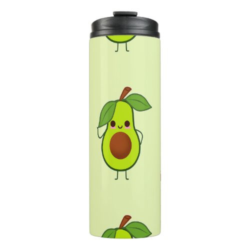 Cute kawaii avocado thermal tumbler