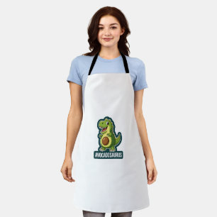Cute Kawaii Avocadosaurus Dinosaur Funny Pun Apron