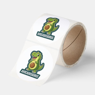 Cute Kawaii Avocadosaurus Dinosaur Funny Pun Classic Round Sticker