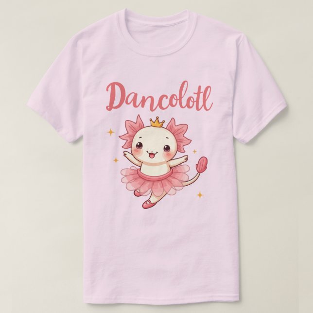 Cute Kawaii Axolotl Ballerina "Dancolotl" Tutu  T-Shirt (Design Front)