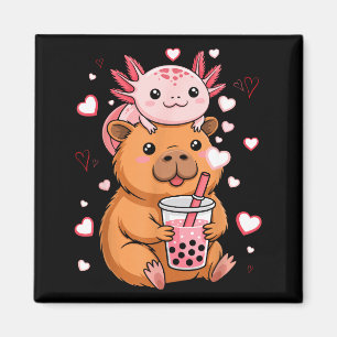 Cute Kawaii Axolotl Capybara Bubble Tea Boys Girls Magnet