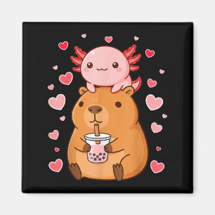 Cute Kawaii Axolotl Capybara Bubble Tea Boys Girls Magnet