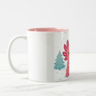 Cute Kawaii Axolotl Christmas Coffee Two-Tone Mug