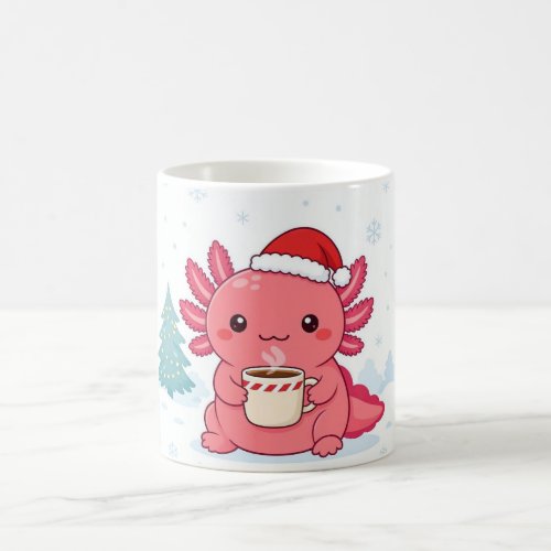 Cute Kawaii Axolotl Christmas Coffee Two-Tone Mug