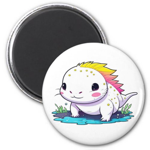 Cute Kawaii Axolotl Illustration Magnet
