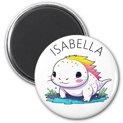 Cute Kawaii Axolotl Illustration Personalized Magnet