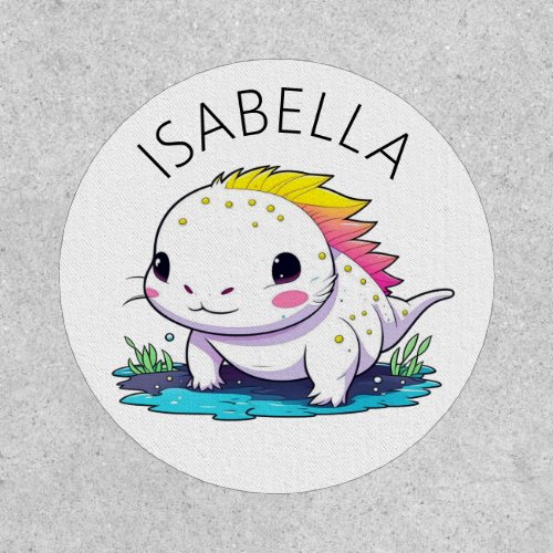 Cute Kawaii Axolotl Illustration Personalized Patch