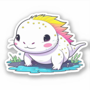 Cute Kawaii Axolotl in Water Sticker