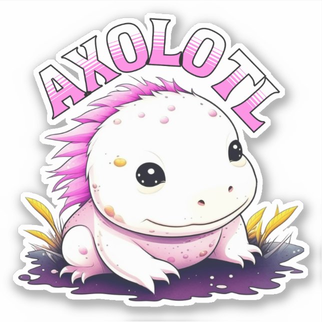 Cute Kawaii Axolotl  Sticker (Front)
