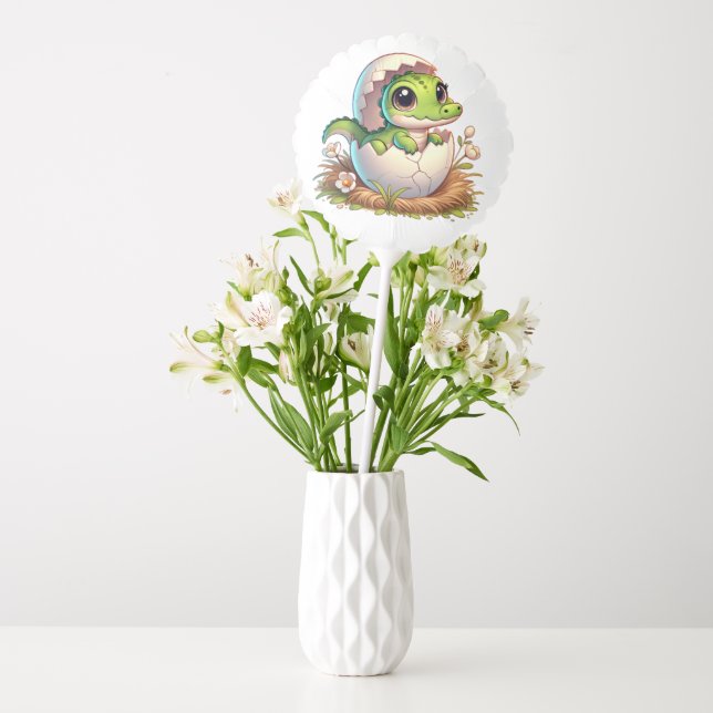  Cute Kawaii Baby Alligator Hatching Baby Shower Balloon (Vase)