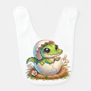 Cute Kawaii Baby Alligator Hatching Baby Shower  Bib