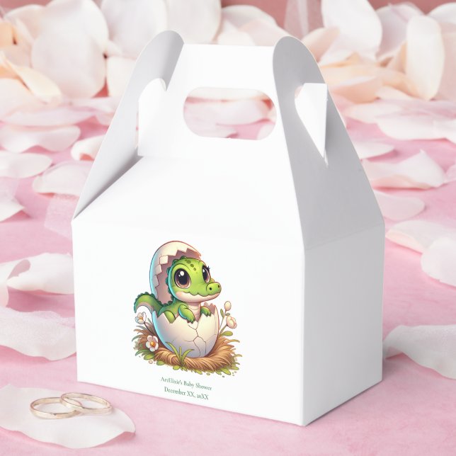 Cute Kawaii Baby Alligator Hatching Baby Shower  Favor Boxes (Wedding)