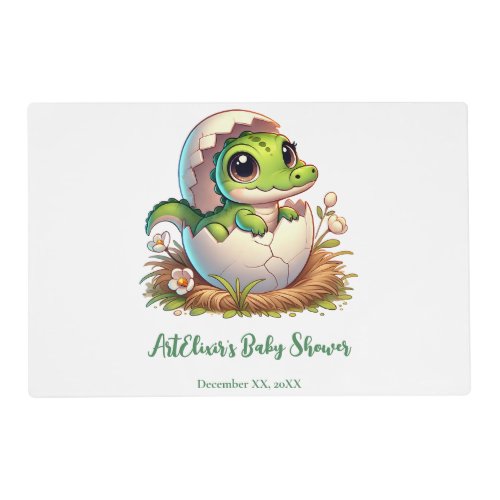 Cute Kawaii Baby Alligator Hatching Placemat