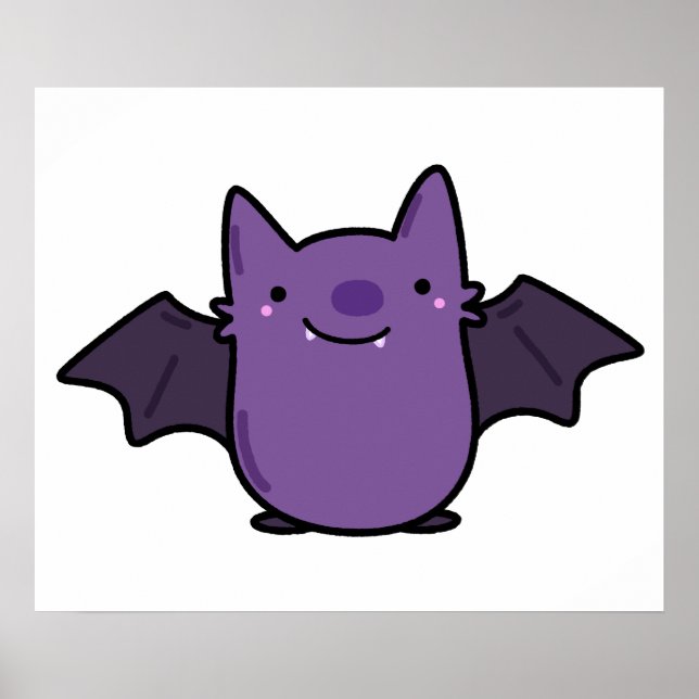 Cute Kawaii Baby Bat Poster (Front)
