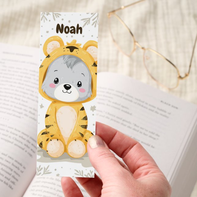  Cute Kawaii Baby Bear Tiger Costume Personalized Bookmarks (Hand)