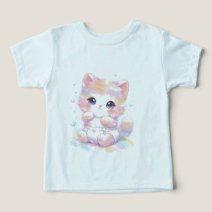 Cute Kawaii Baby Cat T-Shirt Toddler Rainbow Kit