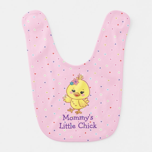 Cute Kawaii Baby Chick Personalized  Bib (Front)