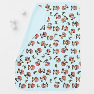Cute Kawaii Baby Mushroom Pattern Baby Blanket