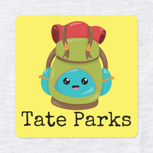 Cute Kawaii Backpack Personalized Kids' Labels (Design 1)