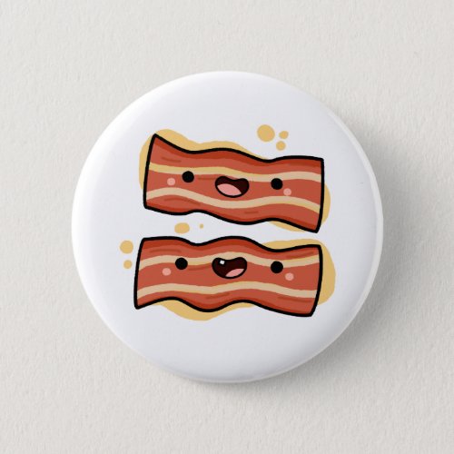 Cute Kawaii Bacon Strips Button