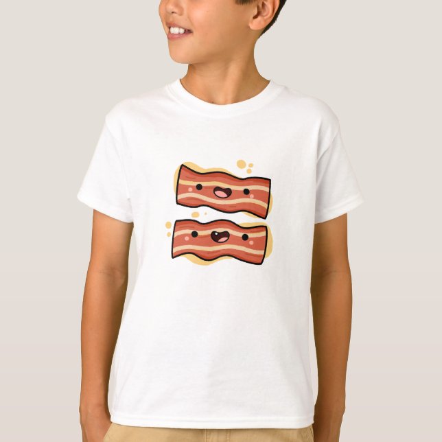 Cute Kawaii Bacon Strips T-Shirt (Front)
