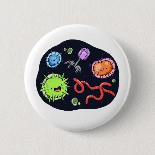 Cute Kawaii Bacteria Button