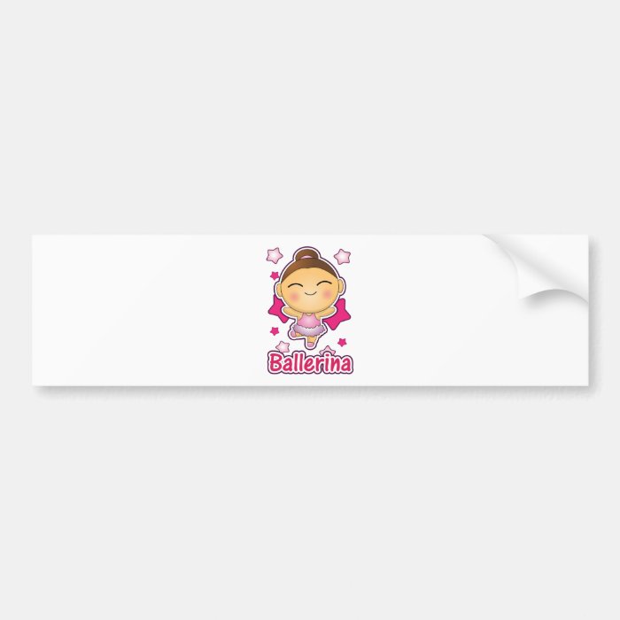 Cute Kawaii Ballerina doing ballet Bumper Sticker