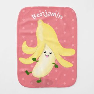 Cute kawaii banana cartoon baby burp cloth