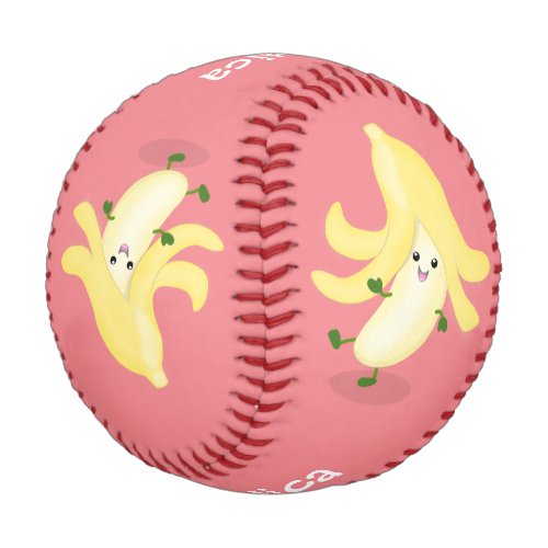 Cute kawaii banana cartoon baseball