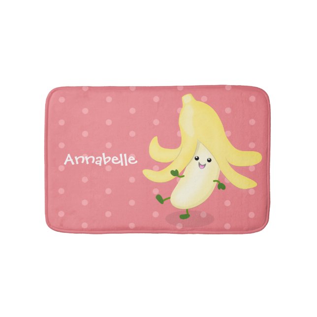 Cute kawaii banana cartoon bath mat (Front)