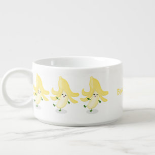 Cute kawaii banana cartoon bowl