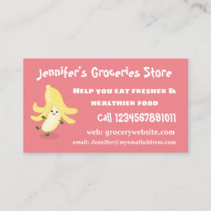 Cute kawaii banana cartoon business card