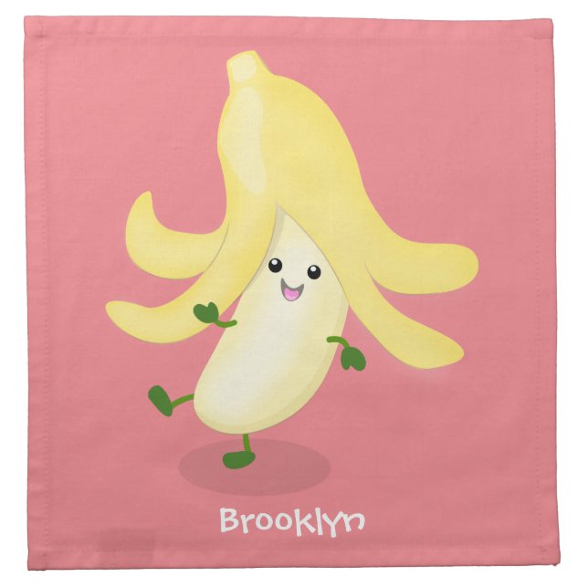 Cute kawaii banana cartoon  cloth napkin (Front)