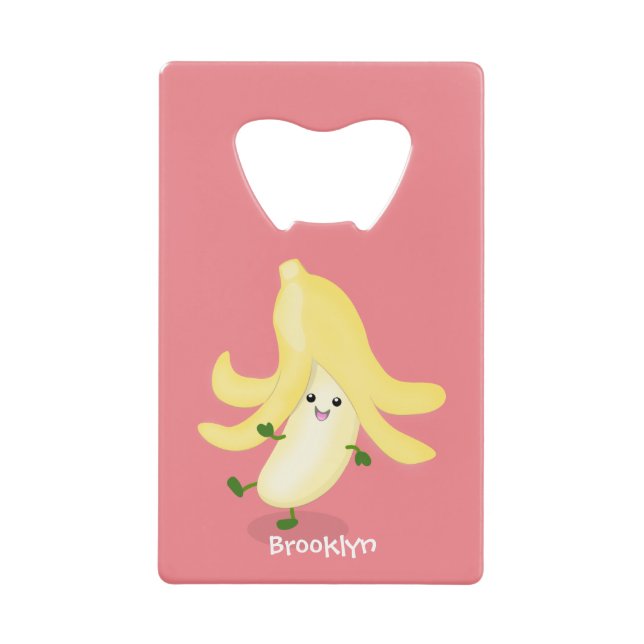 Cute kawaii banana cartoon credit card bottle opener (Front)