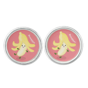 Cute kawaii banana cartoon cufflinks