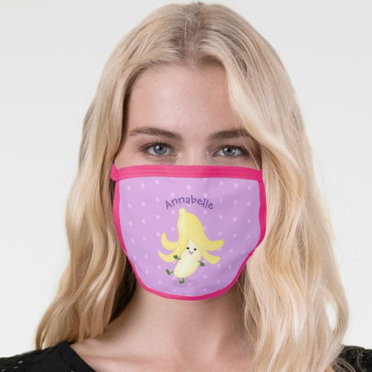 Cute kawaii banana cartoon face mask (Worn Her)