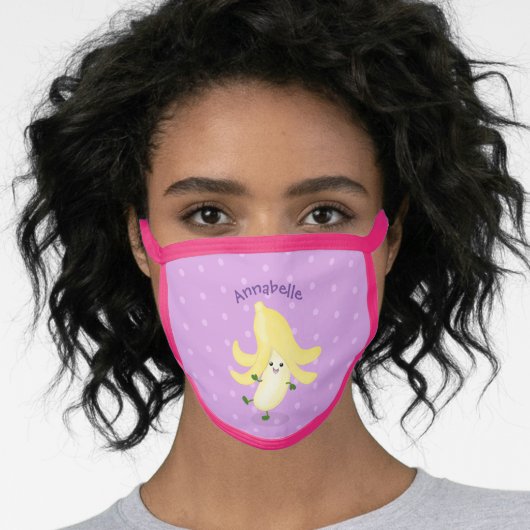 Cute kawaii banana cartoon face mask (Worn Her)