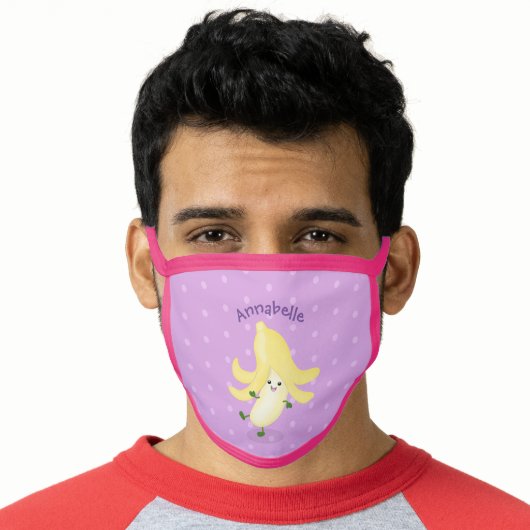 Cute kawaii banana cartoon face mask (Worn Him)