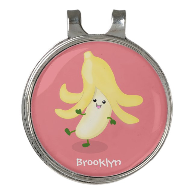 Cute kawaii banana cartoon golf hat clip (Front)