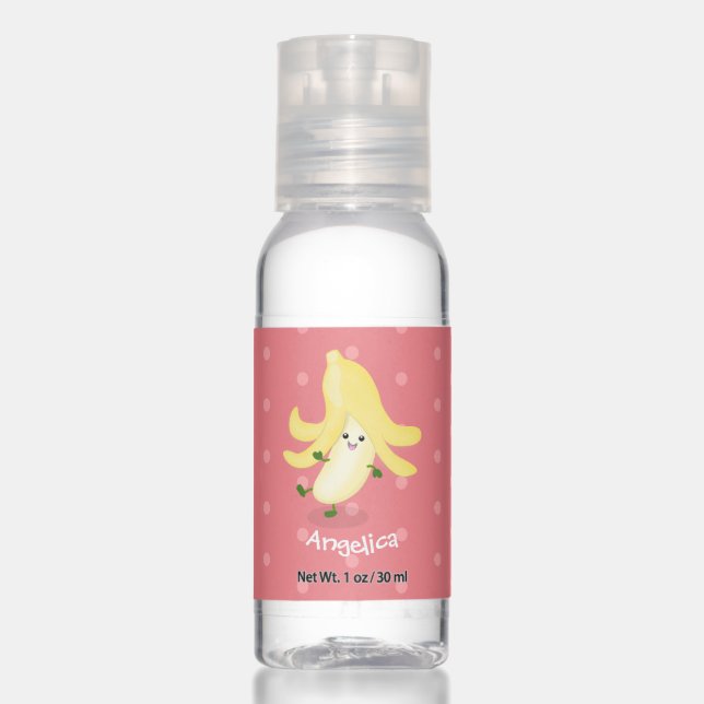 Cute kawaii banana cartoon hand sanitizer (Front)