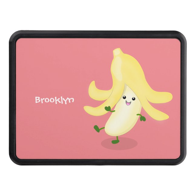 Cute kawaii banana cartoon hitch cover (Front)